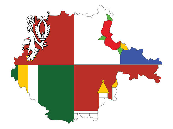Векторная иллюстрация Чешского региона Южной Чехии