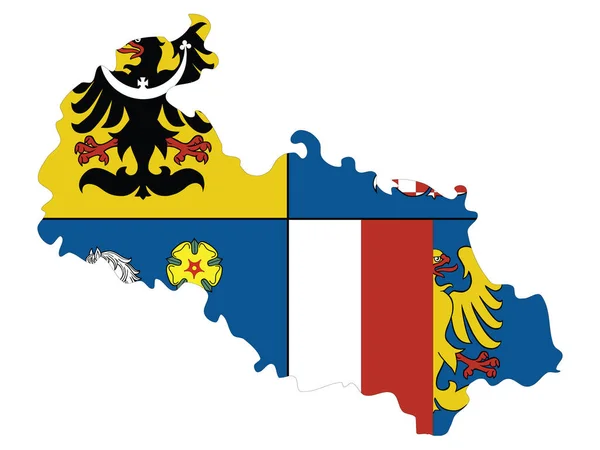 Ilustración Vectorial Región Checa Moravia Silesia — Vector de stock