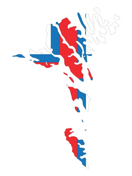 Ilustração Vetorial Mapa Bandeira Território Autónomo Dinamarquês Das Ilhas Faroé —  Vetores de Stock