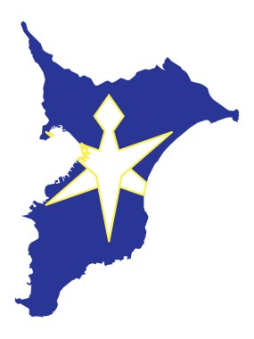 Japon Chiba Bölgesi Bayrak Haritasının Vektör İllüstrasyonu