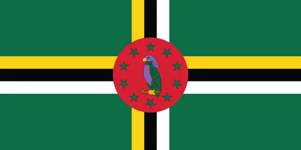 Official Current Vector Flag Unitary Parliamentary Republic Commonwealth Dominica — Stock Vector