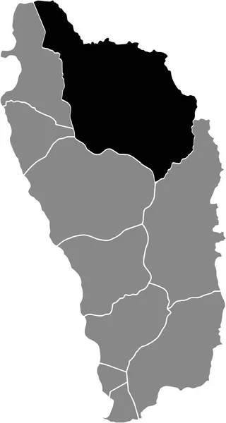 Mapa Localização Dominica Dentro Mapa Dominica — Vetor de Stock