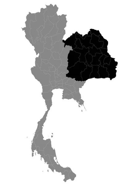 Mapa Ubicación Negro Región Tailandesa Del Noreste Tailandia Isan Dentro — Archivo Imágenes Vectoriales