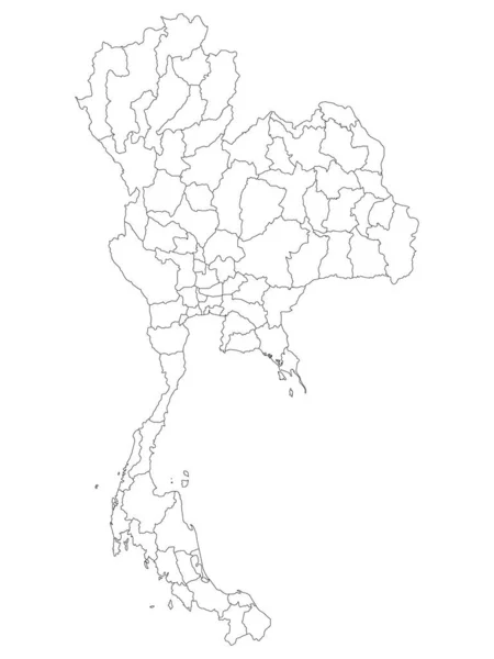 Carte Des Provinces Blanches Plates Pays Asiatique Thaïlande — Image vectorielle