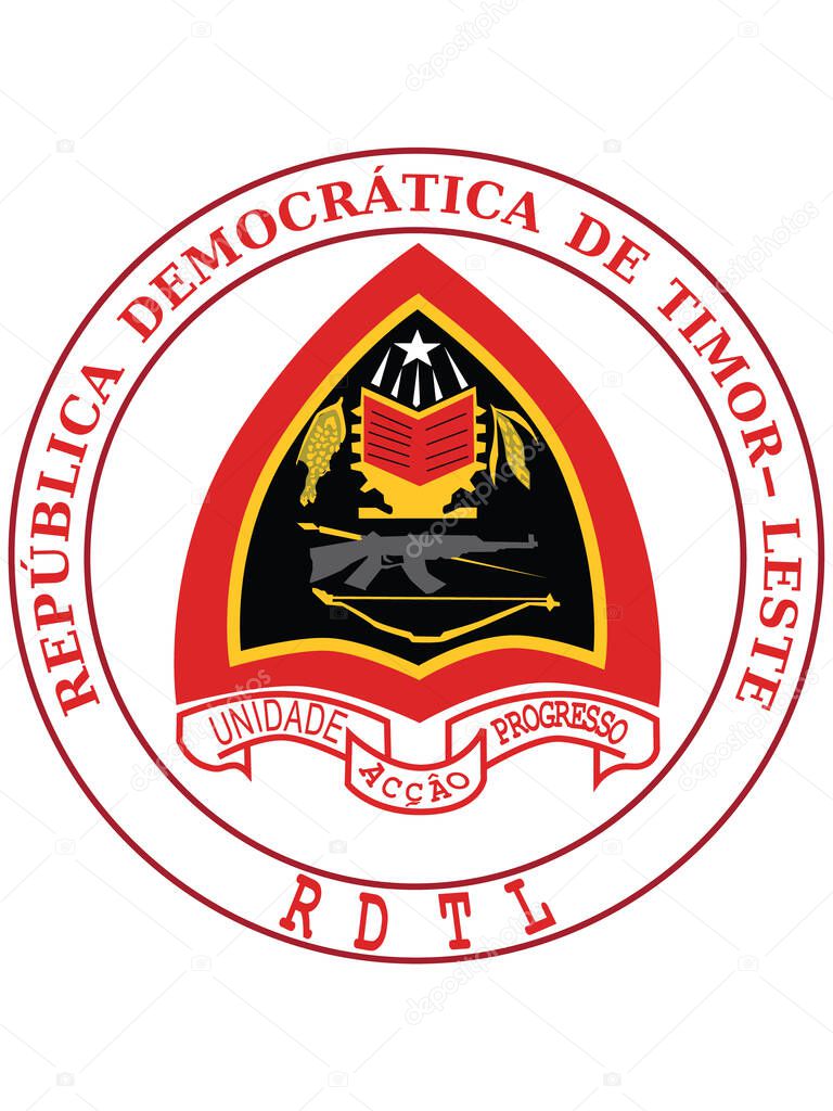 Vector Illustration of the National Coat of Arms of the Democratic Republic of East Timor (Timor Leste)