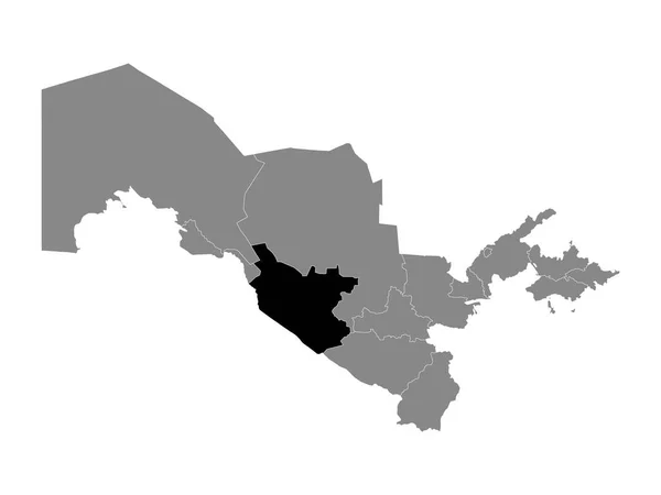 Mapa Localização Região Uzbeque Bukhara Dentro Cinza Mapa Uzbequistão — Vetor de Stock