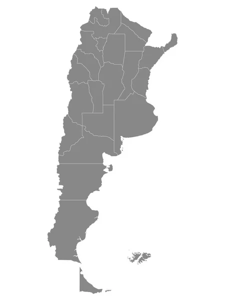 Grey Flat Provinces Map South American Country Argentina — стоковый вектор
