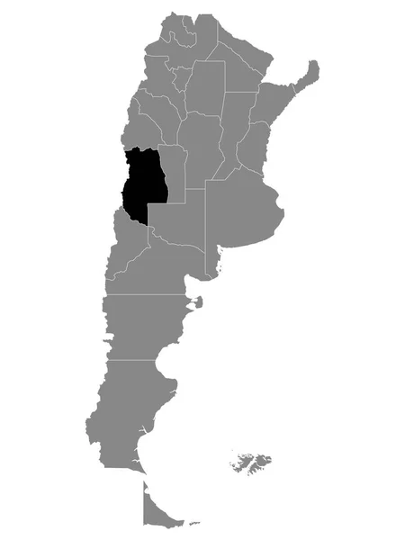 Mapa Ubicación Negro Provincia Argentina Mendoza Grey Mapa Argentina — Archivo Imágenes Vectoriales