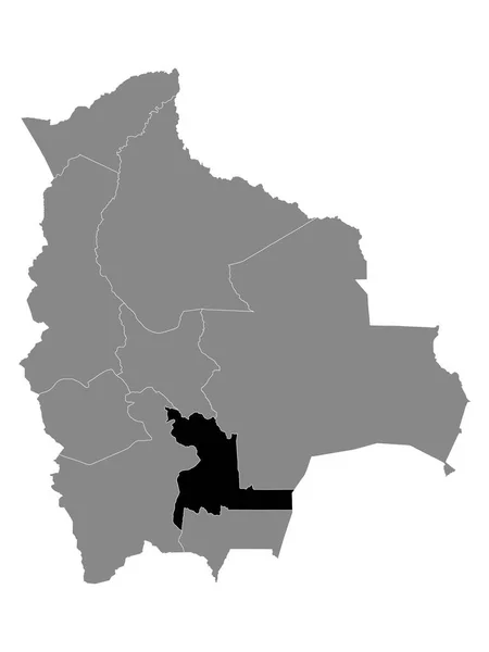 Mapa Localização Departamento Boliviano Chuquisaca Dentro Cinza Mapa Bolívia —  Vetores de Stock