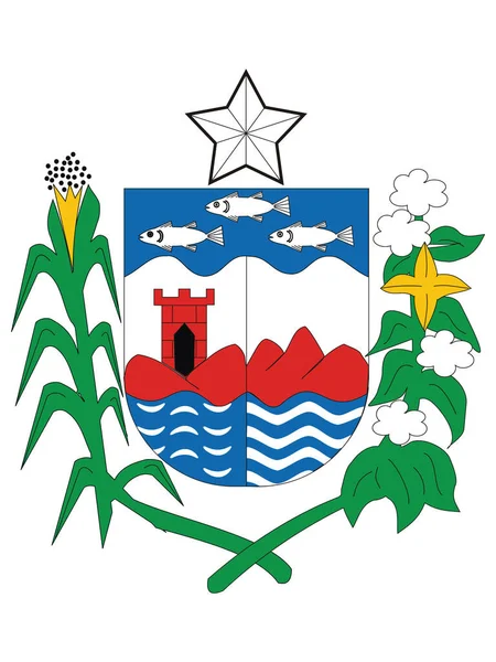 Emblème Vectoriel Plat État Brésilien Alagoas — Image vectorielle