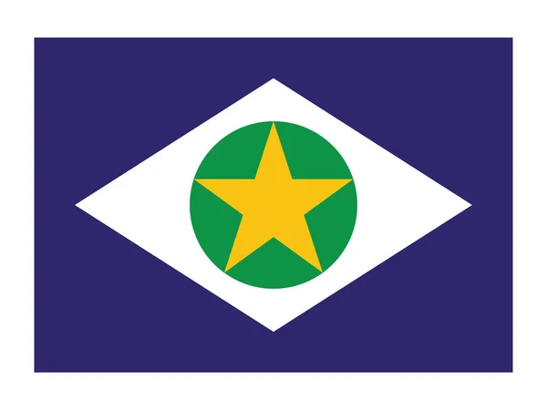 Flaga Wektora Płaskiego Brazylijskiego Stanu Mato Grosso — Wektor stockowy