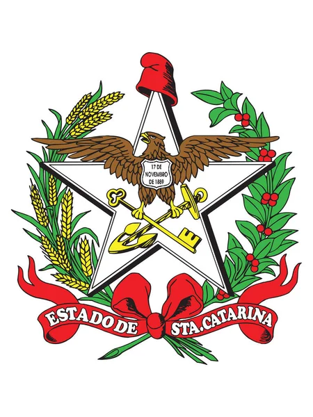 Flat Vector Emblem Της Βραζιλιάνικης Πολιτείας Santa Catarina — Διανυσματικό Αρχείο