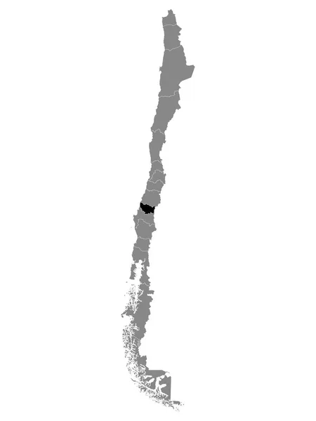 Schwarze Landkarte Der Chilenischen Region Salvador Innerhalb Der Grauen Landkarte — Stockvektor