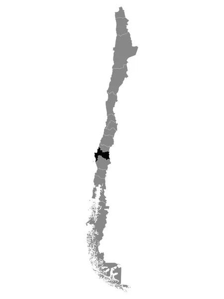 Mapa Localização Negra Região Chilena Biobo Mapa Cinzento Chile — Vetor de Stock