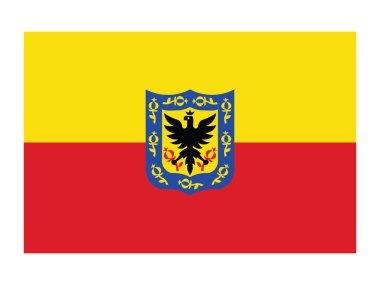 Bogota 'nın Kolombiya Başkenti Düz Vektör Bayrağı