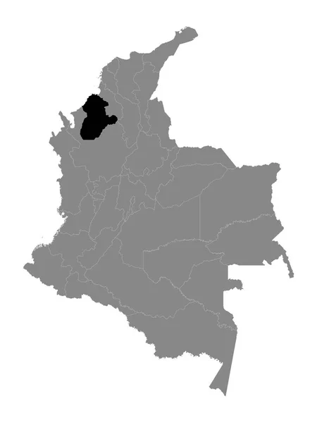 Black Location Map Colombian Department Crdoba Grey Map Colombia — Διανυσματικό Αρχείο