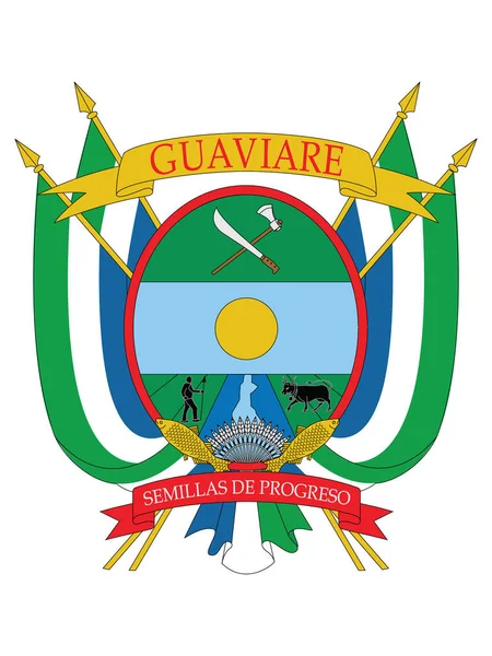 Flat Vector Coat Arms Colombian Department Guaviare — Stockový vektor