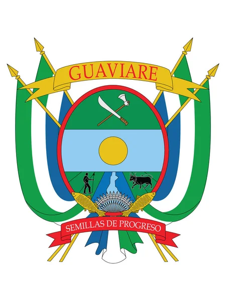 Escudo Vector Plano Del Departamento Colombiano Guaviare — Vector de stock