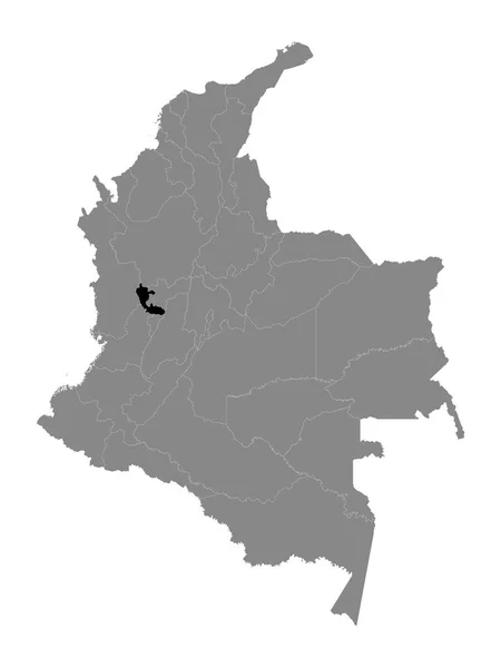 Black Location Map Colombian Department Risaralda Grey Map Colombia — стоковий вектор