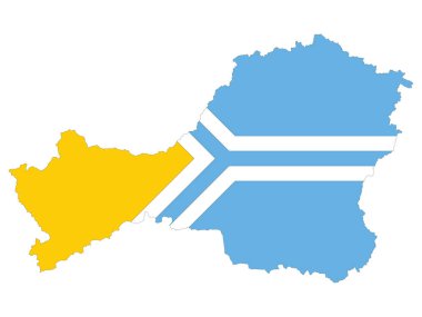 Rus Federal Tuva Deneği Bayrak Haritasının Vektör İllüstrasyonu