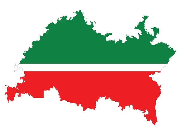 Vektorová Ilustrace Vlajky Mapy Ruského Federálního Subjektu Tatarstánu — Stockový vektor