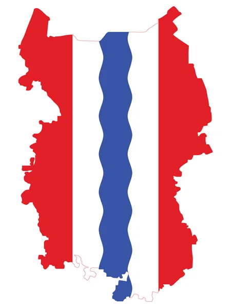 Ilustração Vetorial Mapa Bandeira Assunto Federal Russo Oblast Omsk — Vetor de Stock