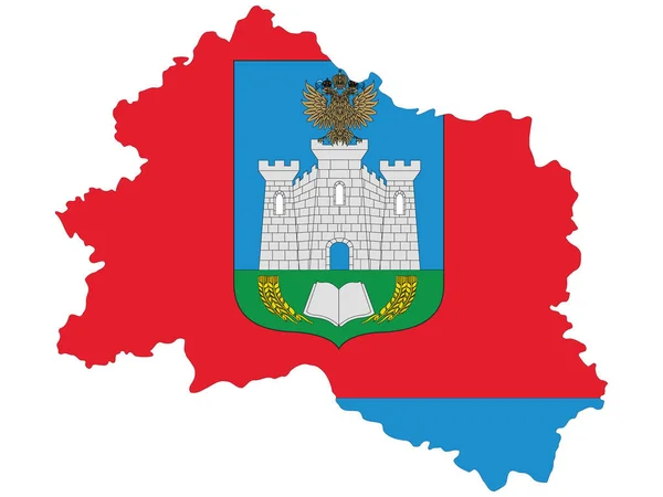 ロシア連邦旗地図ベクトルイラスト オルロフ州 — ストックベクタ
