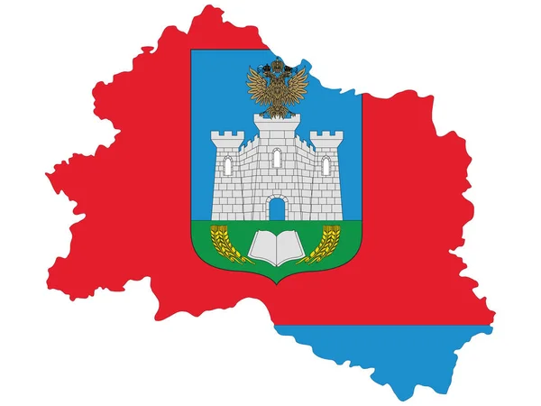 Vektorillustration Der Flaggenkarte Der Russischen Föderation Des Oblast Orlov — Stockvektor