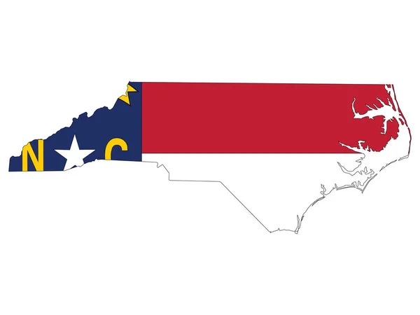 Vector Ilustración Del Mapa Bandera Estados Unidos Estado Federal Carolina — Vector de stock