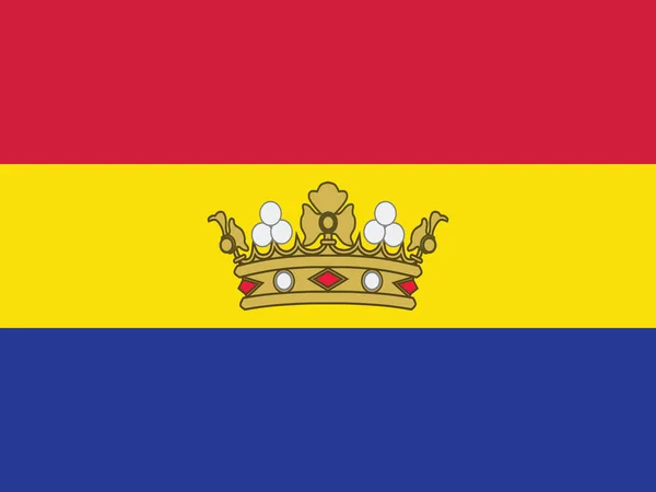 Vektorillustration Der Historischen Zeitachsenflagge Andorras Unter Der Herrschaft Von König — Stockvektor