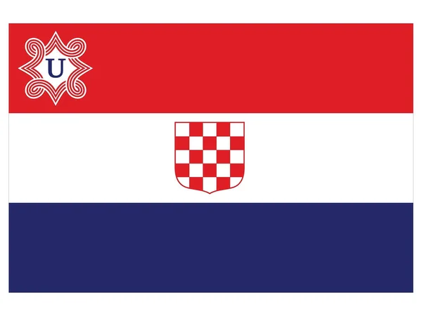 Illustrazione Vettoriale Della Cronologia Storica Bandiera Dello Stato Indipendente Croazia — Vettoriale Stock