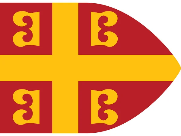 Illustrazione Vettoriale Della Linea Temporale Storica Bandiera Imperiale Bizantina Del — Vettoriale Stock