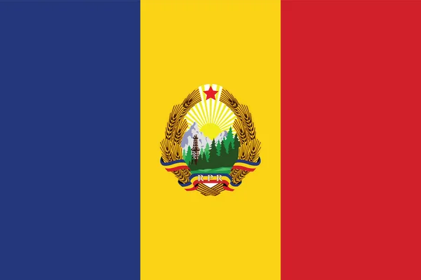 Ilustração Vetorial Linha Tempo Histórica Bandeira Romênia 1952 1965 —  Vetores de Stock