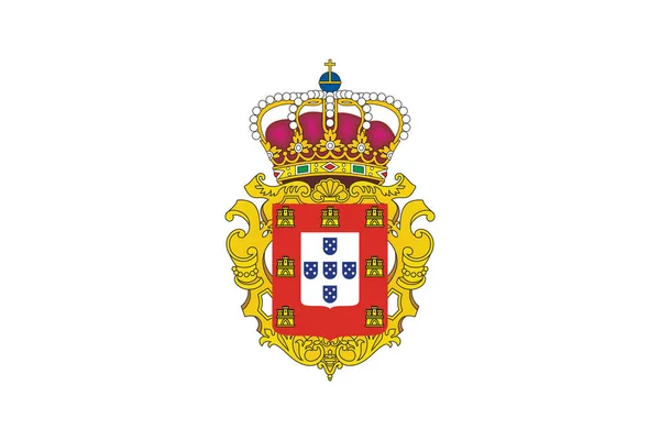 Vektorillustration Der Historischen Portugiesischen Flagge 1750 — Stockvektor