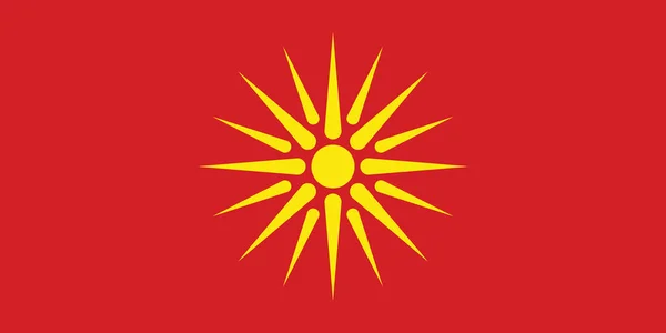 Ilustración Vectorial Bandera Histórica Macedonia 1992 1995 — Archivo Imágenes Vectoriales