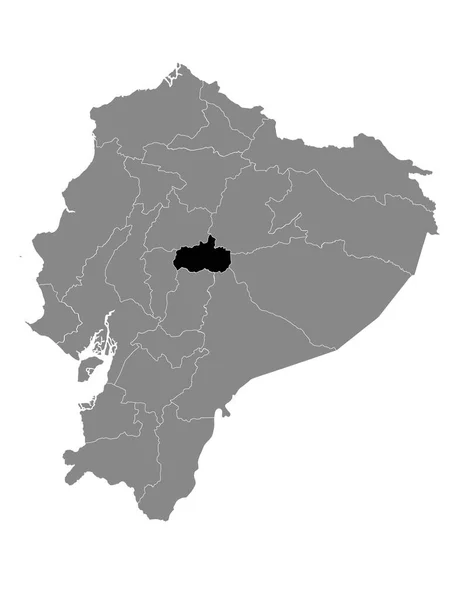 Black Location Map Ecuadorian Province Tungurahua Grey Map Ecuador — Διανυσματικό Αρχείο