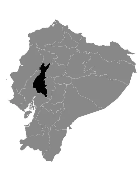 Black Location Map Ecuadorian Province Los Ros Grey Map Ecuador — стоковий вектор