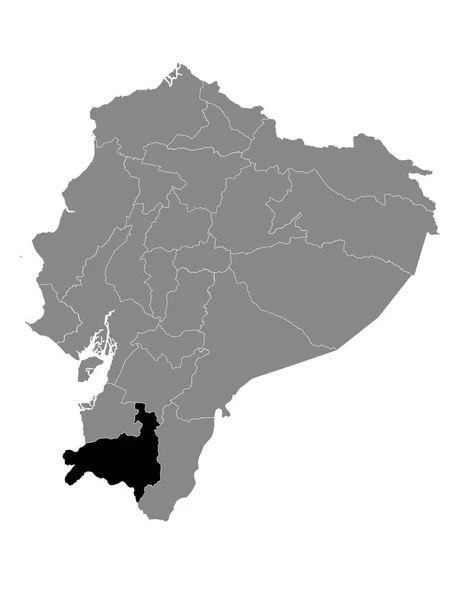 Mapa Localización Negra Provincia Ecuatoriana Loja Dentro Del Mapa Gris — Archivo Imágenes Vectoriales
