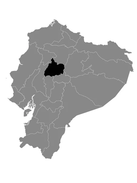 Mappa Nera Della Provincia Ecuadoriana Cotopaxi All Interno Della Mappa — Vettoriale Stock