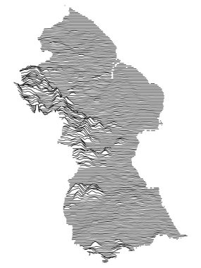 Güney Amerika ülkesi Guyana 'nın Siyah ve Beyaz Topografi Yarışması