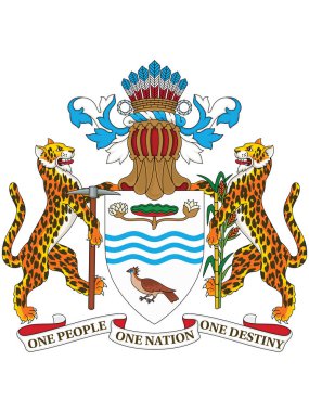 Guyana Kooperatif Cumhuriyeti Ulusal Ambleminin Vektör İllüstrasyonu