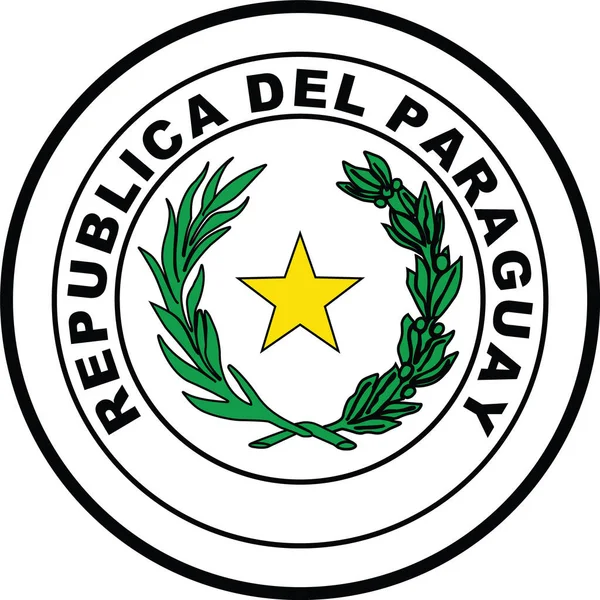 Ilustración Vectorial Del Emblema Nacional República Del Paraguay — Vector de stock