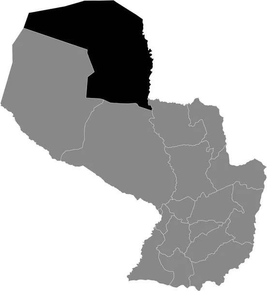 Zwarte Plattegrond Van Het Departement Alto Paraguay Grijze Kaart Van — Stockvector