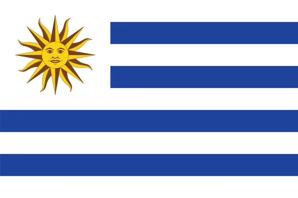 Vector Illustratie Van Nationale Vlag Van Oosterse Republiek Uruguay — Stockvector