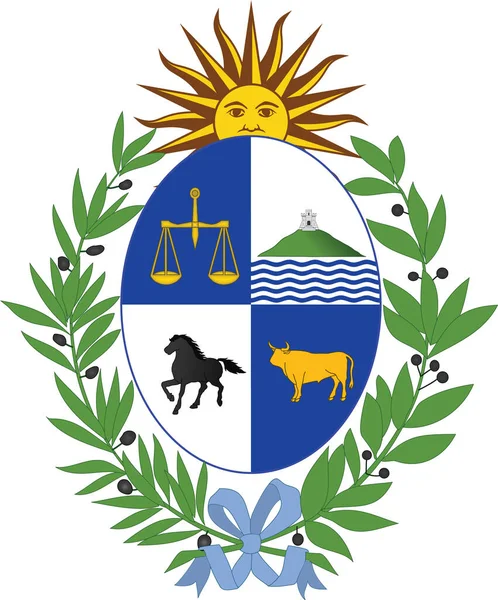 Vector Illustratie Van Het Nationale Wapen Van Oosterse Republiek Uruguay — Stockvector