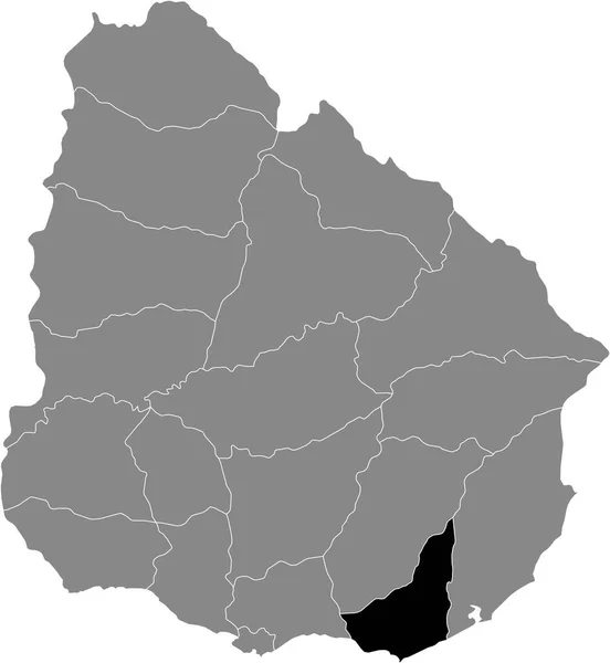 Carte Localisation Noire Département Uruguayen Maldonado Dans Grey Map Uruguay — Image vectorielle