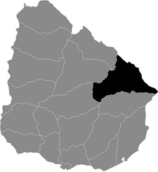 Black Location Map Uruguayan Department Cerro Largo Grey Map Uruguay — Stock vektor