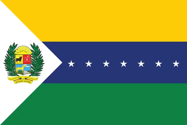 Bandera Plana Vectorial Del Estado Venezolano Apure — Vector de stock