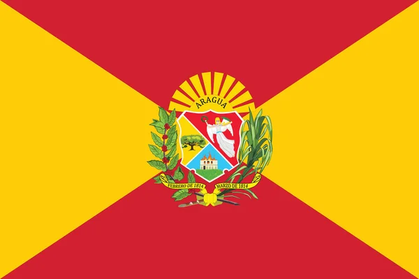 Flaga Wektora Płaskiego Wenezuelskiego Stanu Aragua — Wektor stockowy