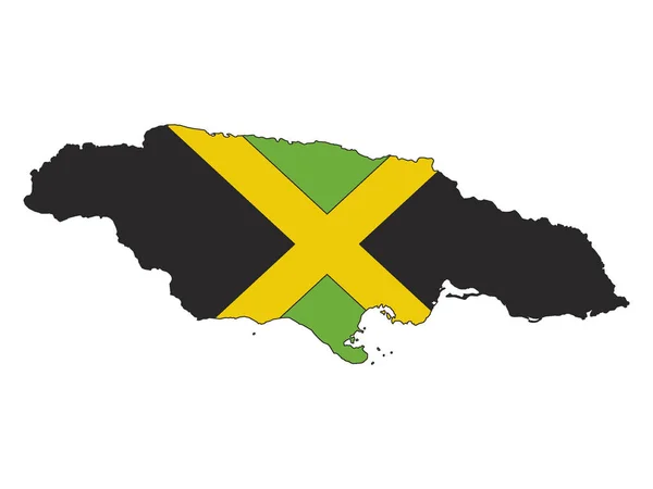 Jamaica Karta Och Flagga Kombinerad — Stock vektor